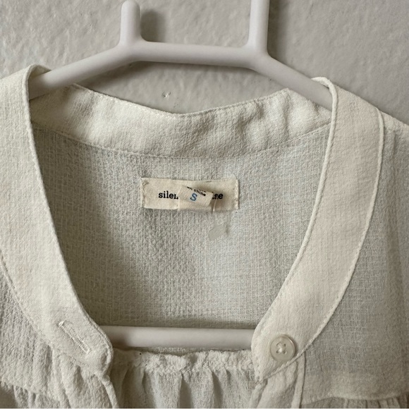 Silence + Noise white asymmetrical button down shirt size small white - Picture 2 of 2